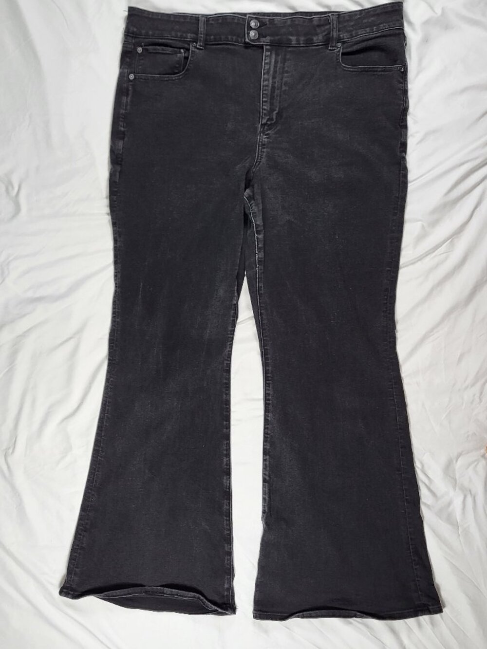 American Eagle Jeans Women's 20 Long Super High Rise Flare Black Y2K